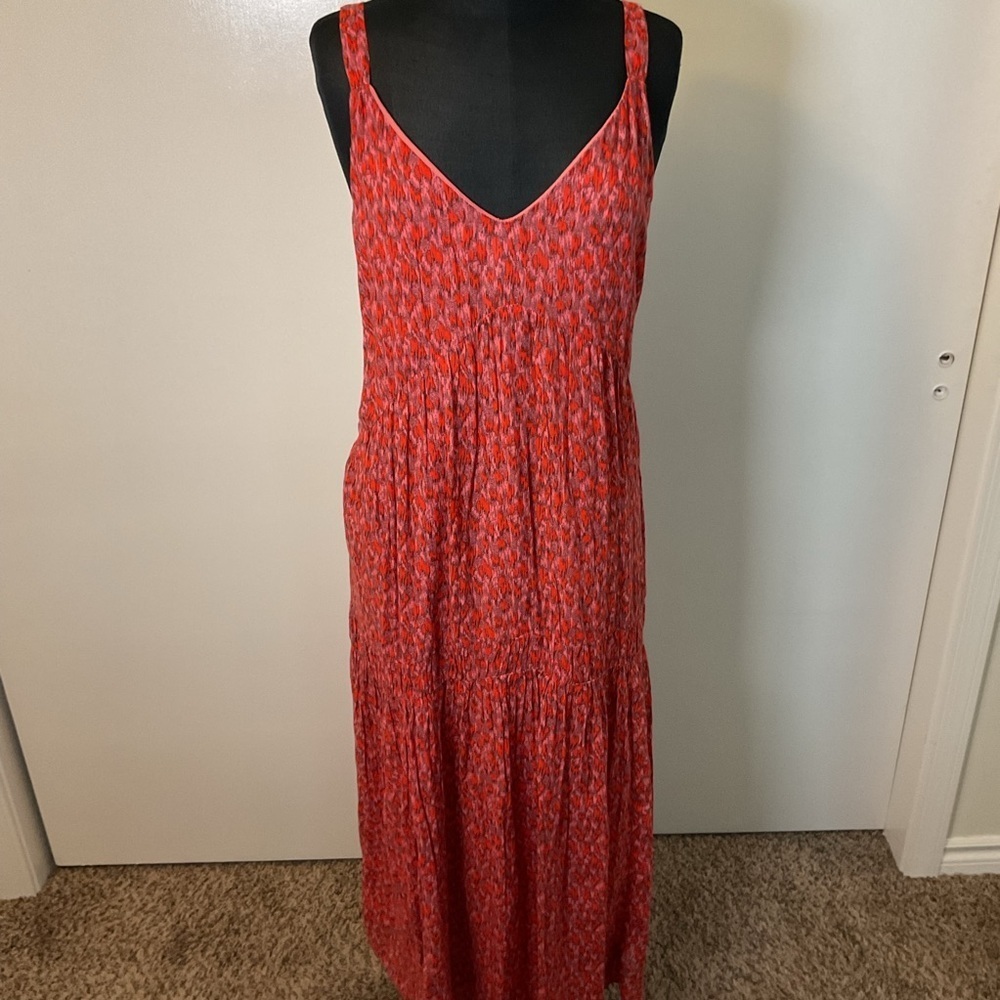 Joie Pink Tiered Maxi Sundress Women’s Size XXL Floral Resort Wear - Picture 5 of 12